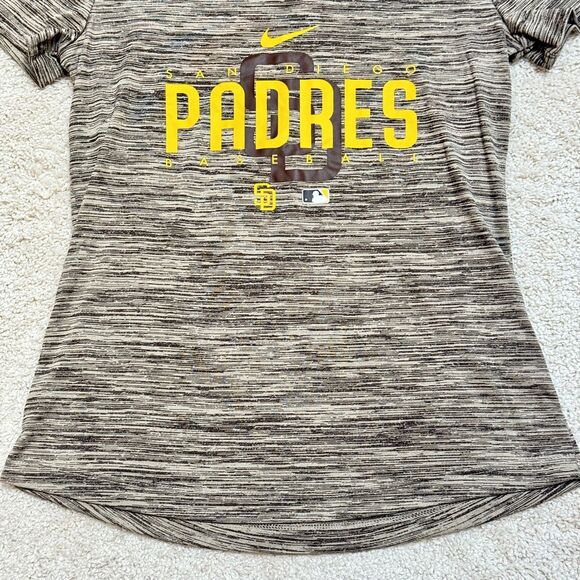 SOLD Nike MLB San Diego Padres Dri-FIT VNeck Shirt Baseball Top Heather Brown XS - Picture 5 of 12